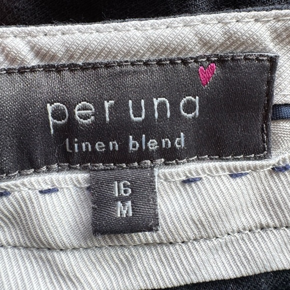 Per Una Linen Blend Cropped Wide Leg Slant Pocket Pants Size 16 - Picture 6 of 7